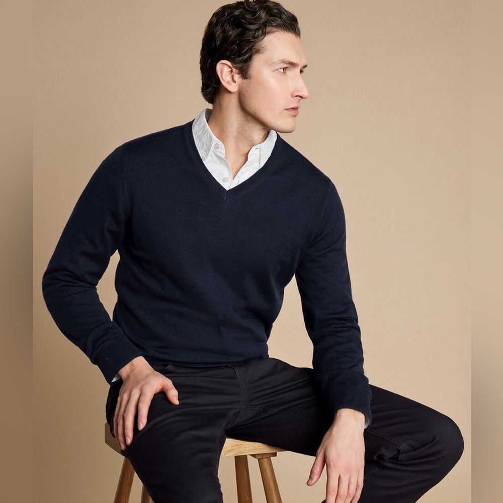 Charles Tyrwhitt Merino Wool V-Neck Sweater